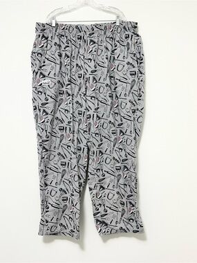 Kitchen Utensil Print 100% Cotton Chef Pants Food Service Culinary Uniform 3XL